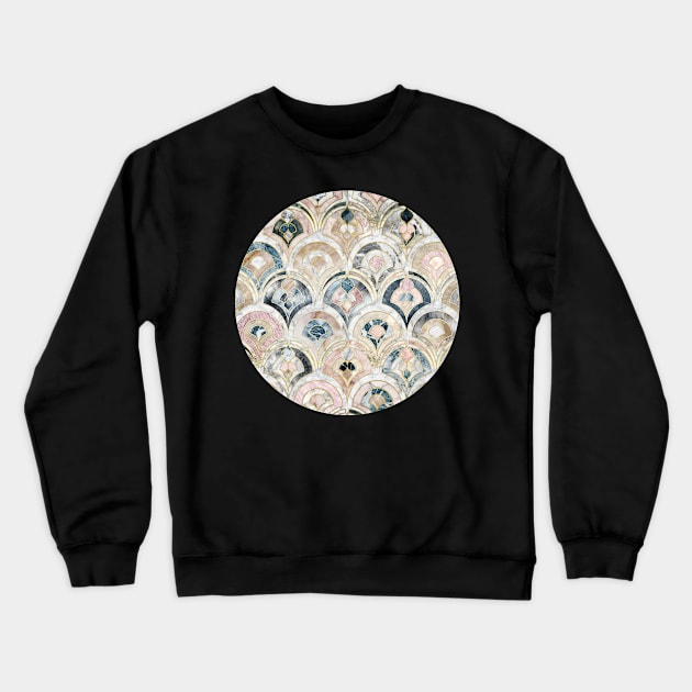 Art Deco Marble Tiles in Soft Pastels Crewneck Sweatshirt by micklyn